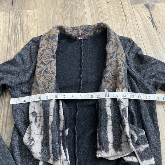 T-Party Long Sleeve Mineral Open Front Duster Cardigan Large Made in USA Terry - Picture 7 of 9